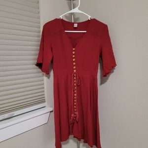 Red flare dress